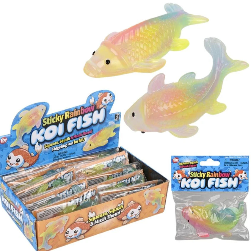 4.5" Sticky Rainbow Koi Fish
