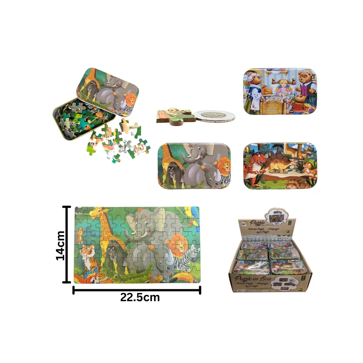 Animal Wood Puzzle in Metal Box (18)