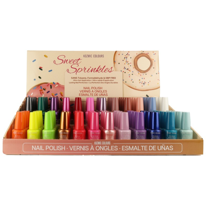 SWEET SPRINKLES DOUBLE DECKER NAIL POLISH TRAY 24 COLOURS COMBINATION ASST
