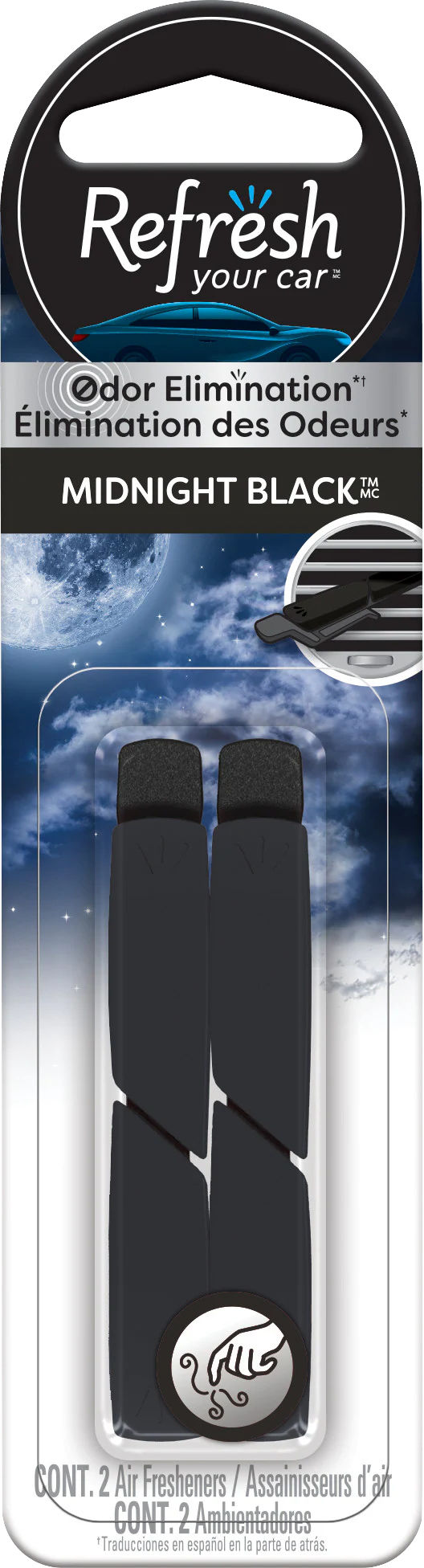 Refresh Your Car Midnight Black Air Freshener 2ct