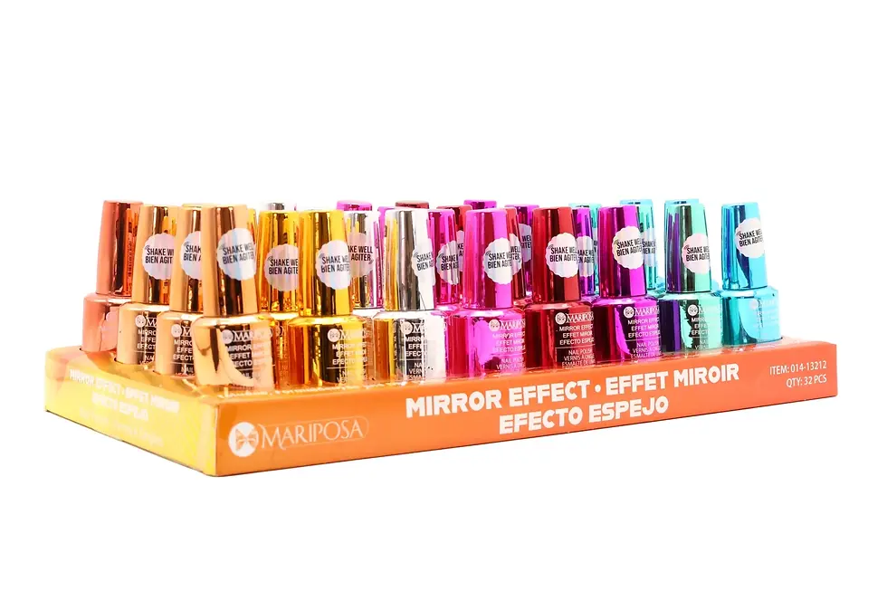 MIRROR EFFECT NAIL POLISH ON PDQ-B 8 ASSORTED COLOUR
