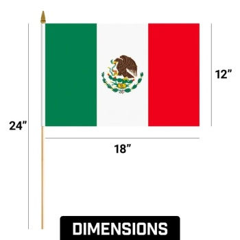 Flag on stick - Mexico -1dz. (12x18")