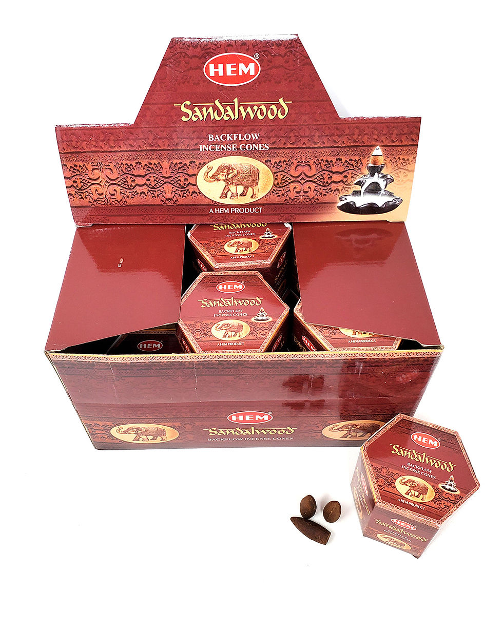 HEM Sandalwood Backflow Cones 480 Count (12 Packs of 40)