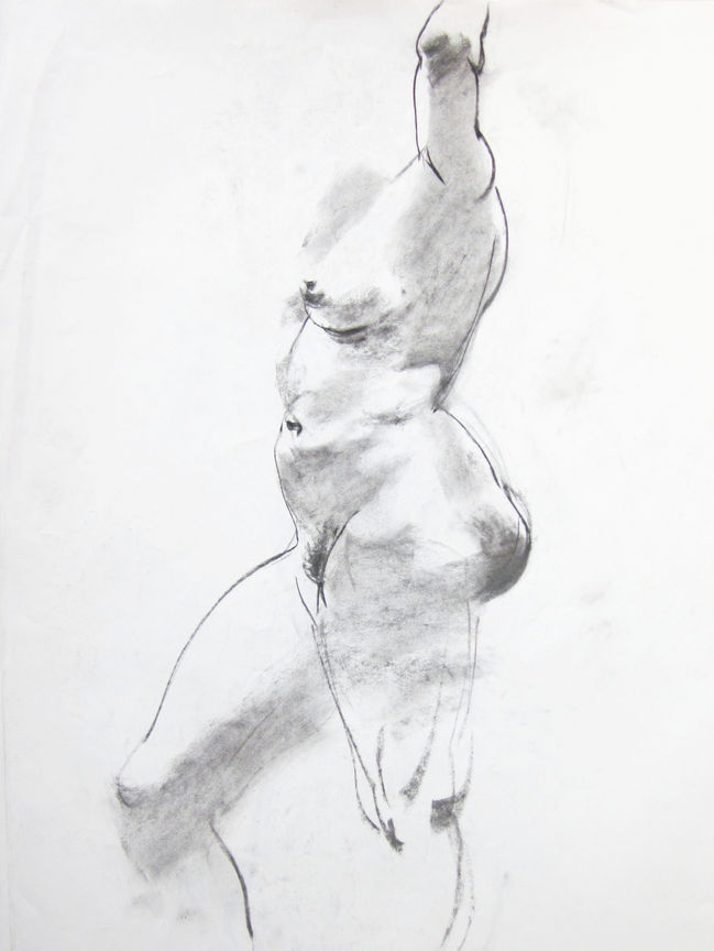 Woman, Charcoal on Paper, 18 x 24 in.