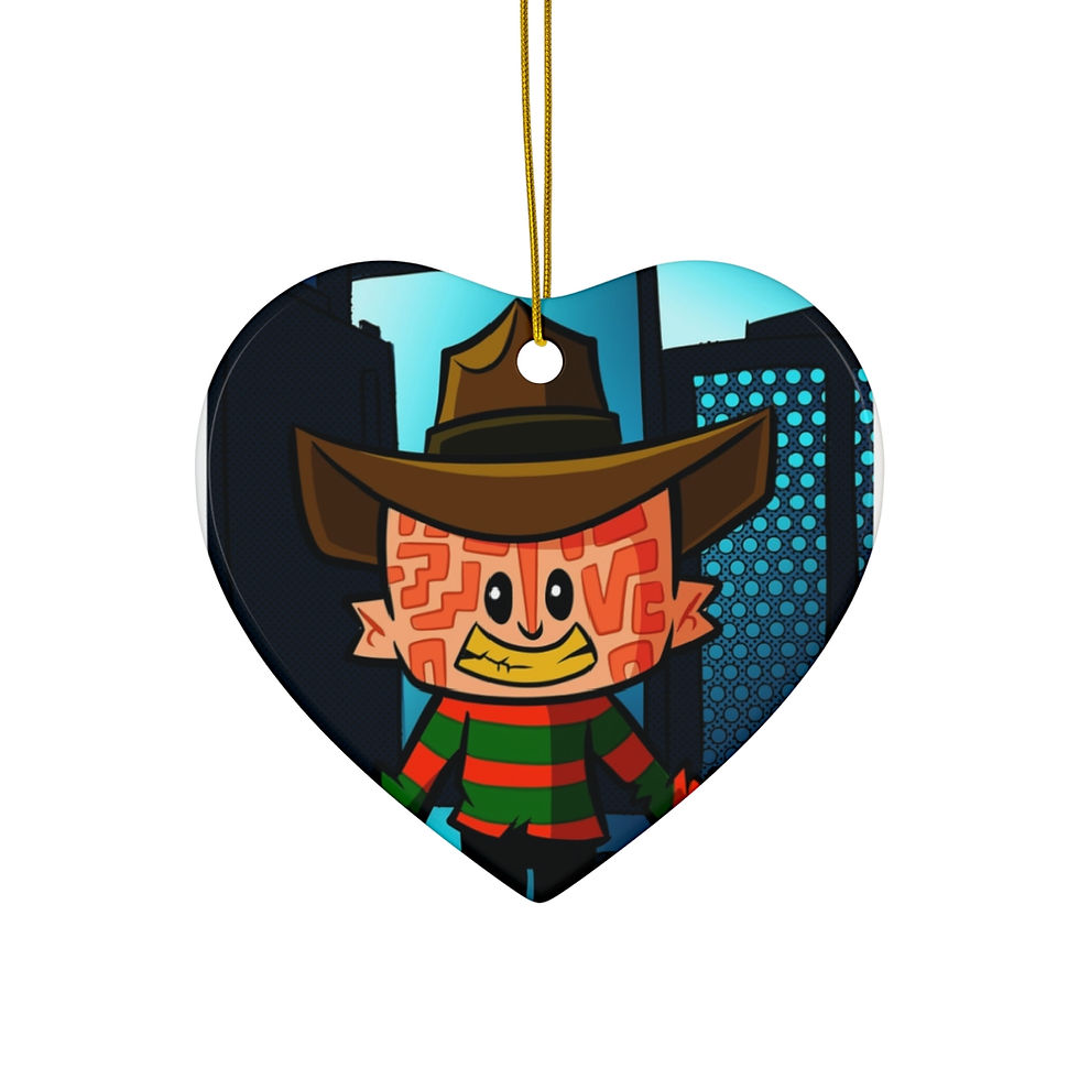 Thumbnail: "F is for Freddy" Ceramic Ornament, 4 Shapes