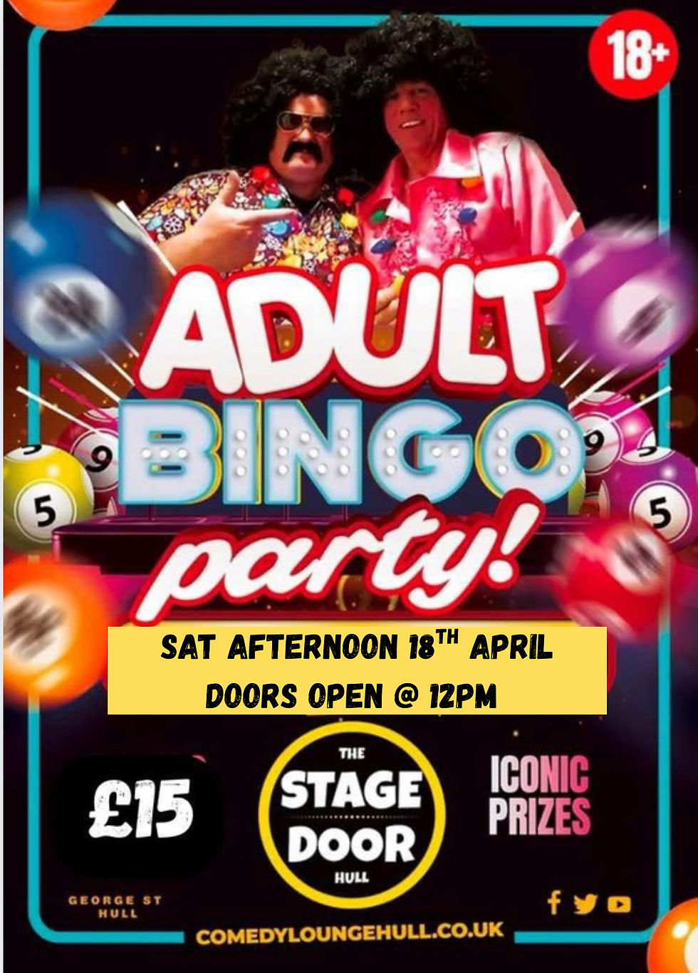 Adult Party Bingo Saturday afternoon Doors Open at 12pm no Admission after 1pm