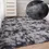 Thumbnail: Shag Area Rug for Living Room Black Plush Carpets Indoor Bedroom Rugs Non Skid