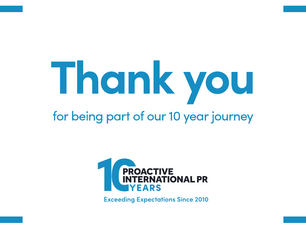 Proactive International PR celebrates 10 years of success