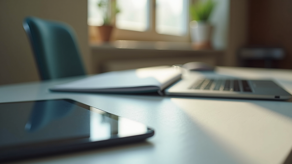 Close-up view of an educational resource tablet on a desk