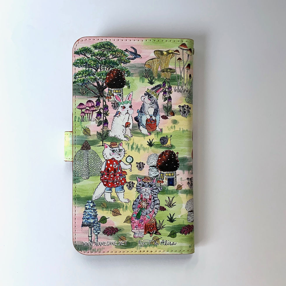 サムネイル： 【Sorry!Sold Out】スマホＬ：きのこ / Phone case (Size:L): Mushroom hunt【在庫限り/再販なし】