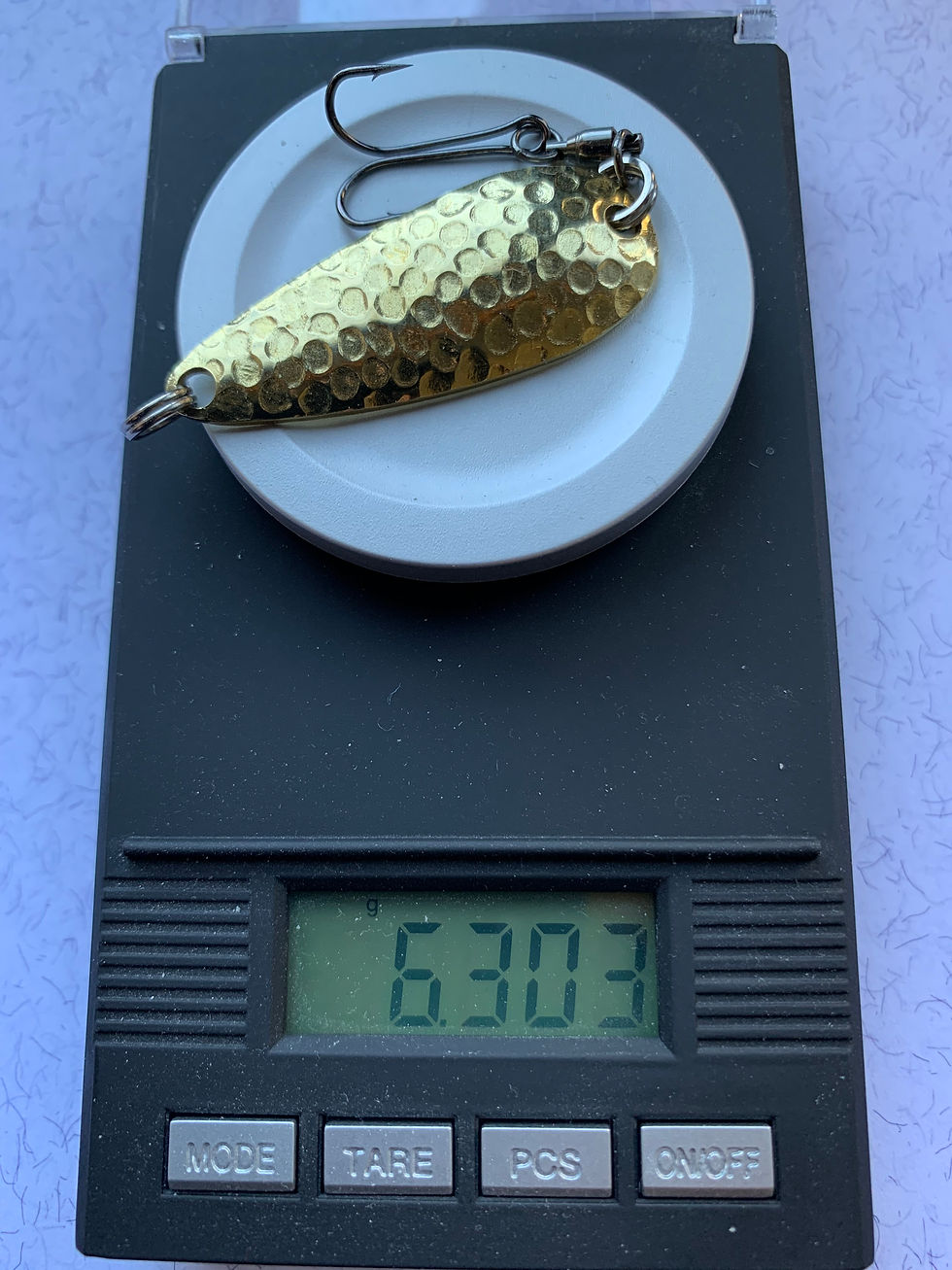 Thumbnail: UFL 802 5 X Nickel or Polished Brass hammer finish spoon #1 ¾”  6 g