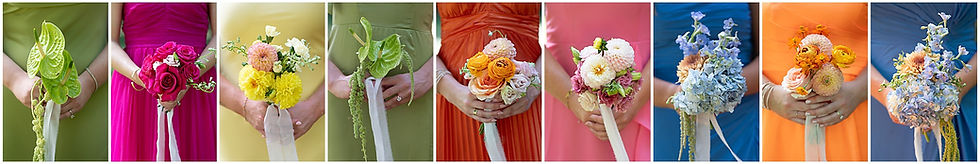 Rainbow wedding flowers