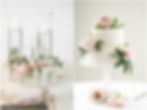 wedding cake and flowers at The Sixpence wedding Whitestown Indiana