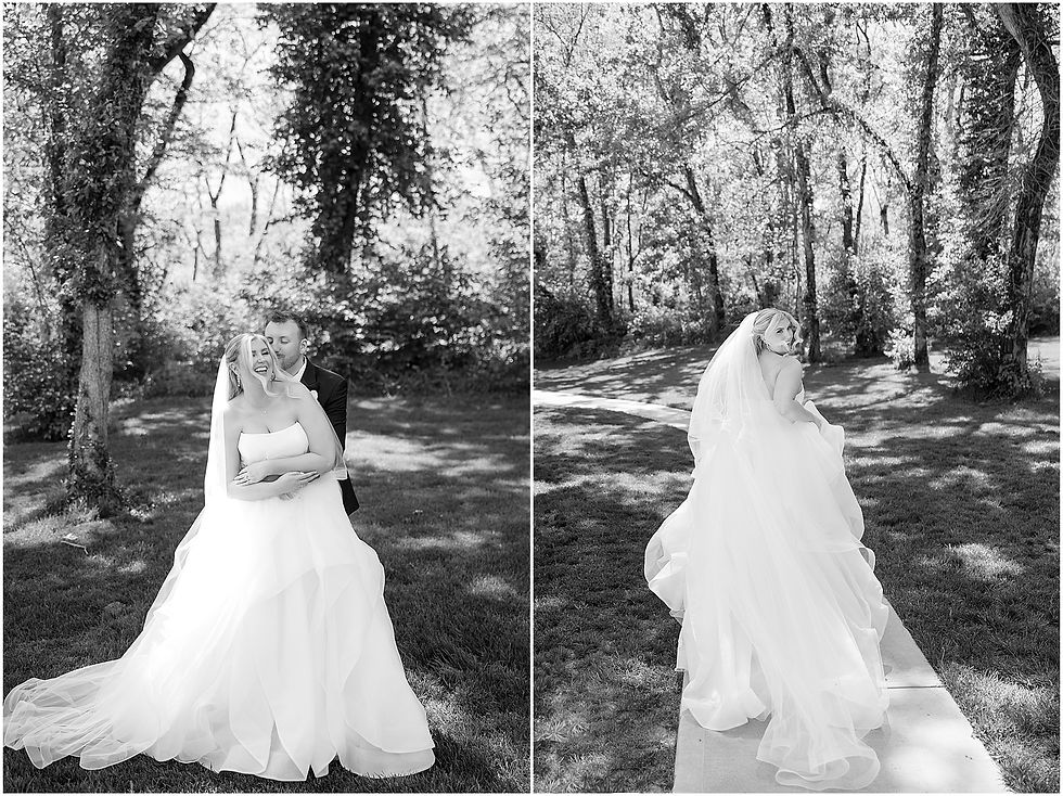 black and white romantic sunset images at the conservatory at evergreen in Indianapolis