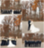 Wedding party photos at the Bluffs at Conner Prairie in the fall