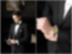 Groom putting on Rolex watch in Hotel Carmichael