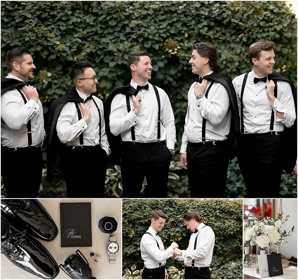 Groom and Groomsmen laughing at Indianapolis Wedding