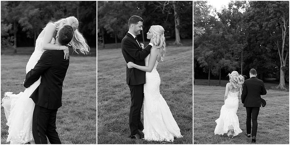 Sunset photos at The Sixpence Indiana wedding venue