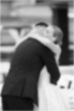 emotional hug between bride and groom during first look on wedding day in Indianapolis