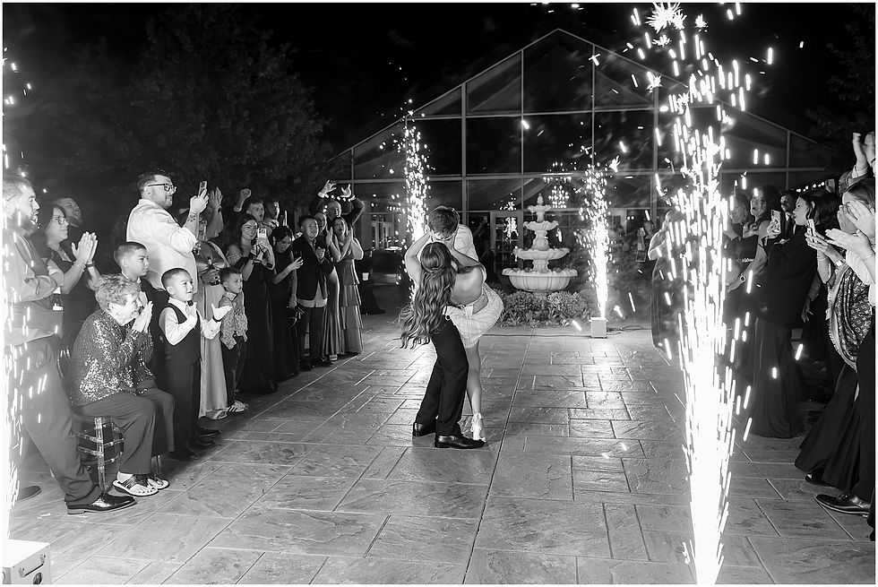 Cold Spark sparkler exit at Ritz Charles Garden Pavilion in Carmel Indiana