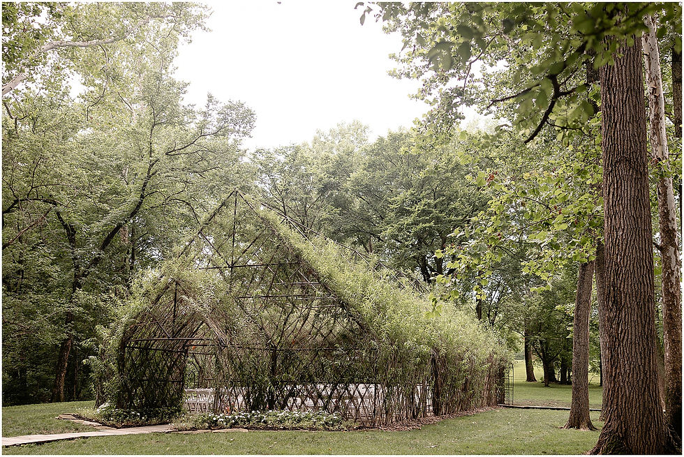 exterior photos of the willow chapel at Black Iris Estate