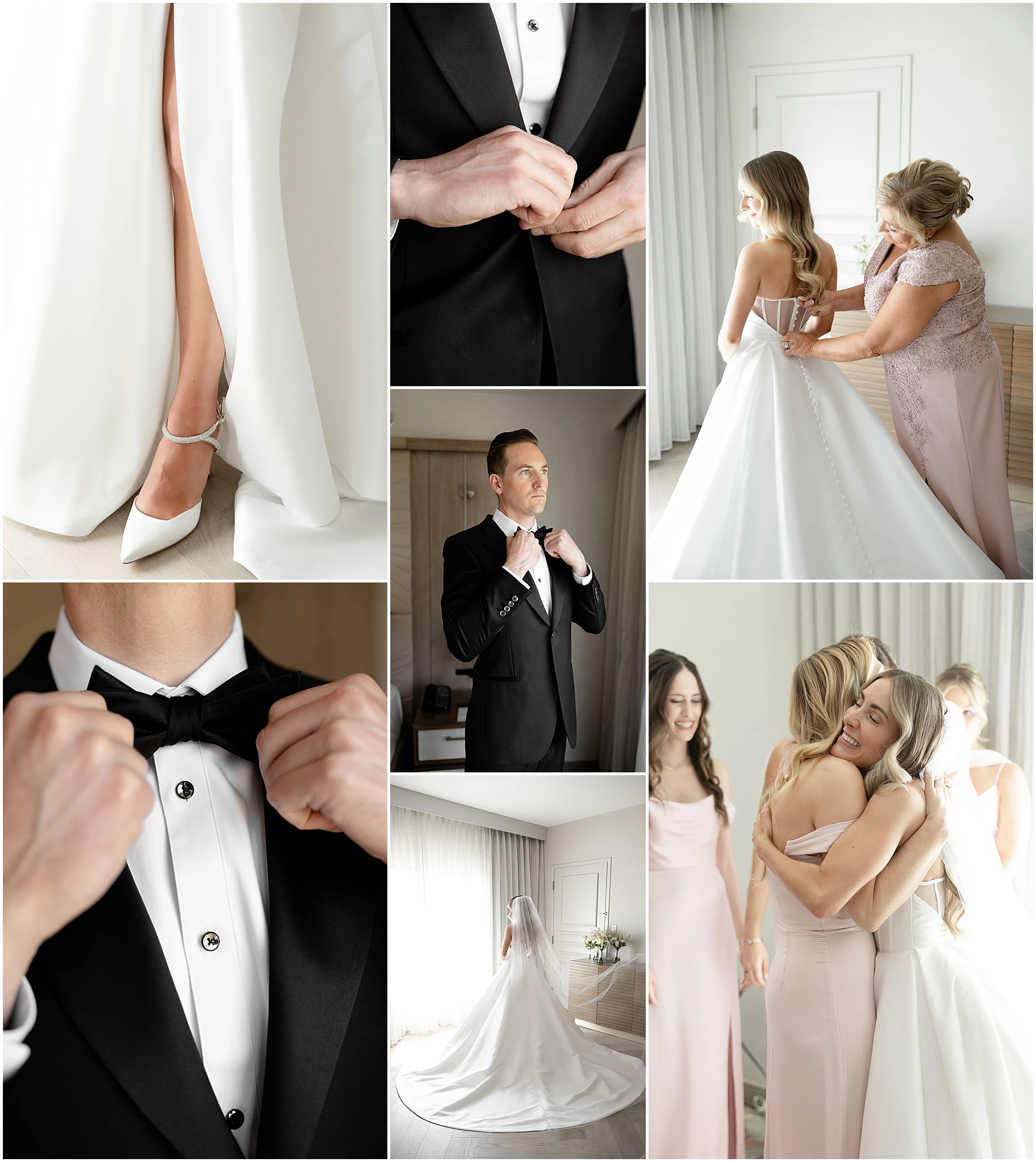 photos of bride and groom getting ready on their Indianapolis wedding day 