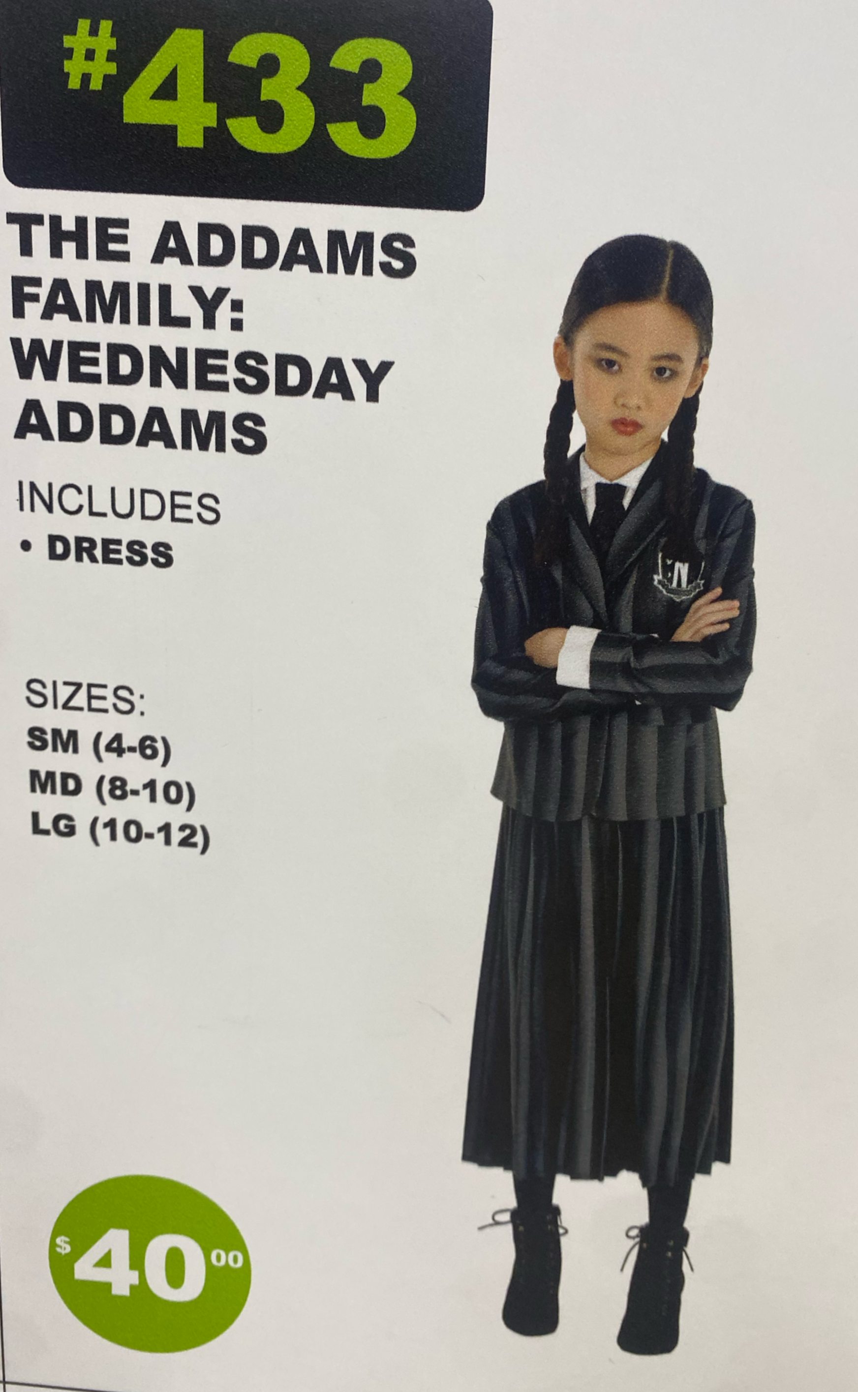 #433 - The Addams Family: Wednesday Addams Girl's Costume