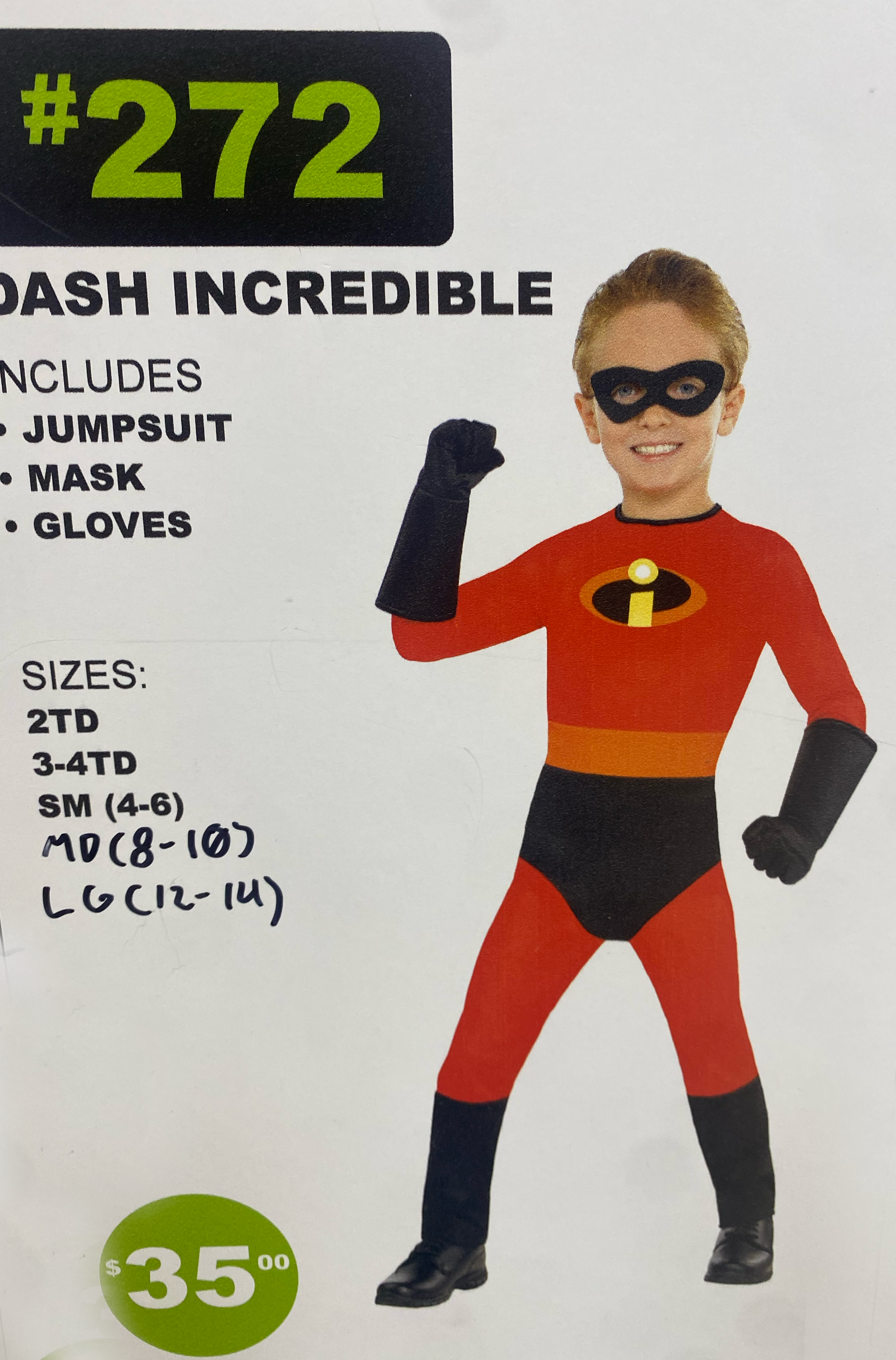 #272- Dash Incredible Infant Costume