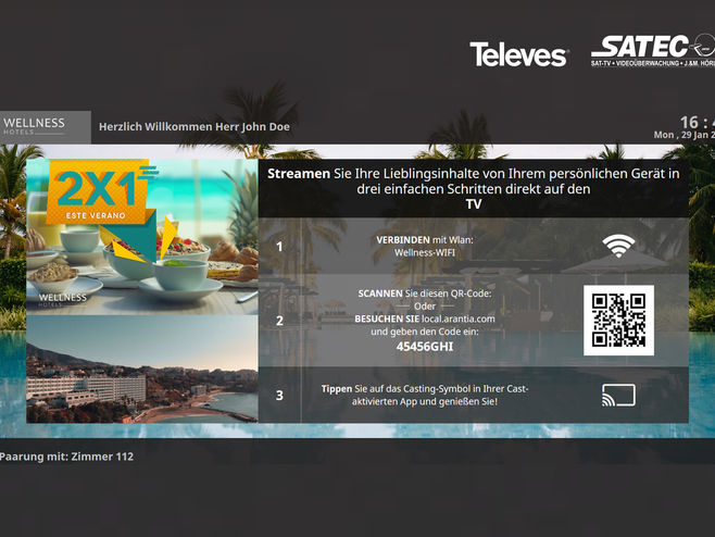 Professionelles Cast System, speziell für den Einsatz im Gastgewerbe und Hotels