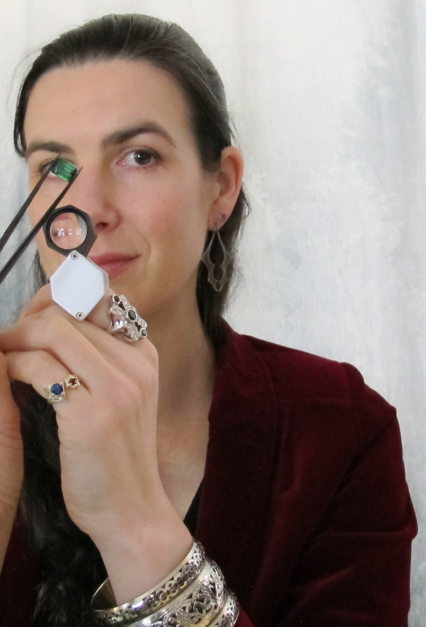 Jewellery designer Astrid Dahl, duing a bespoke consultation