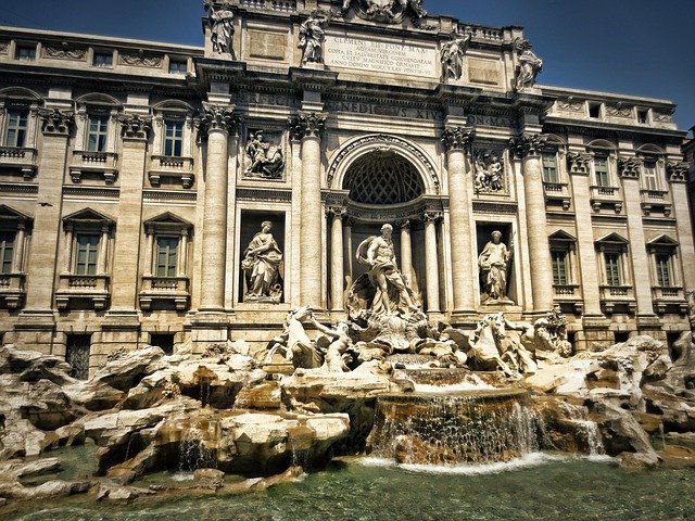 Trevi Fountain, one of the most beautiful landmarks in Rome.