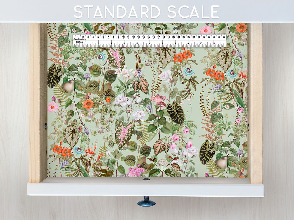 Thumbnail: Spring Cottage Drawer Liner Paper or Wallpaper, Fresh Mint