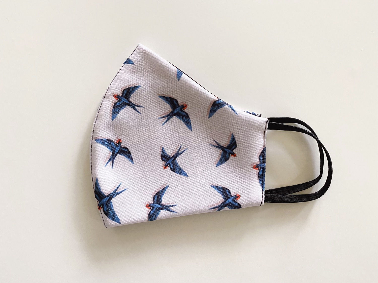Fabric Face Mask, Swooping Swallows, Handmade in Australia
