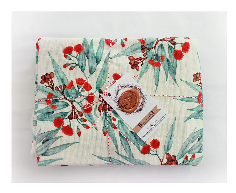 Thumbnail: Table Runner, Eucalyptus Gum Blossom in Orange