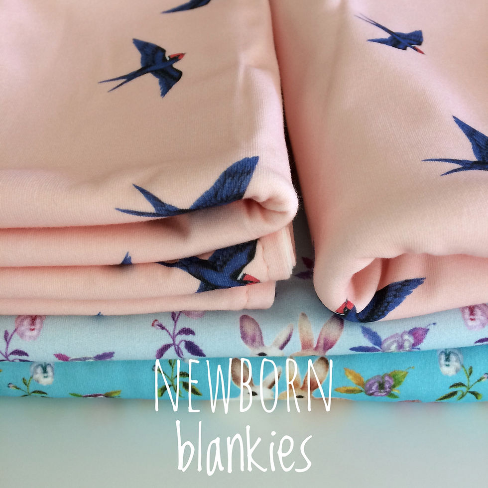 Thumbnail: Organic Knit Lovey Newborn Bassinet Blanket, Swallow Birds Blush Pink