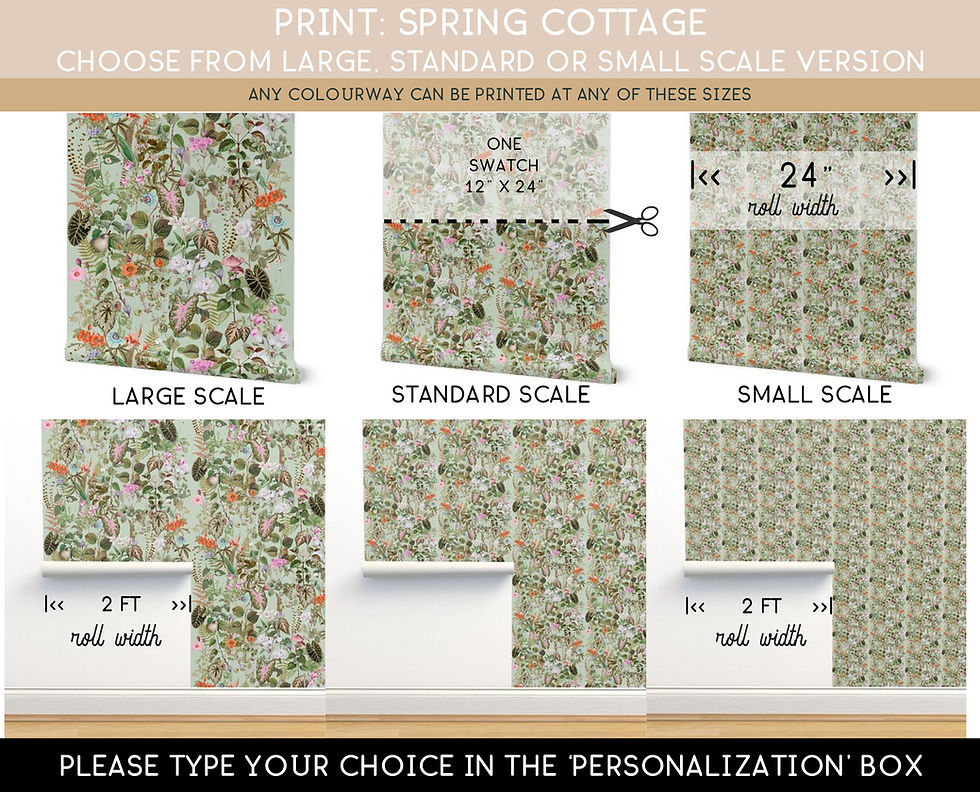 Thumbnail: Spring Cottage Drawer Liner Paper or Wallpaper, Fresh Mint