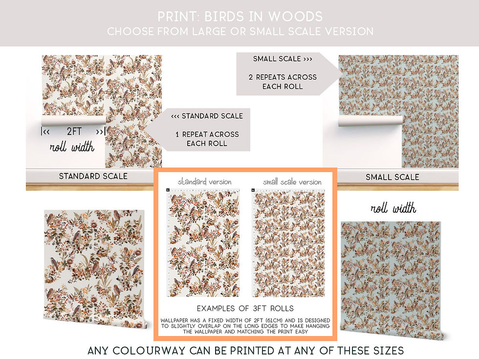 Thumbnail: Birds in Woods Drawer Liner Paper or Wallpaper, Dusty Green