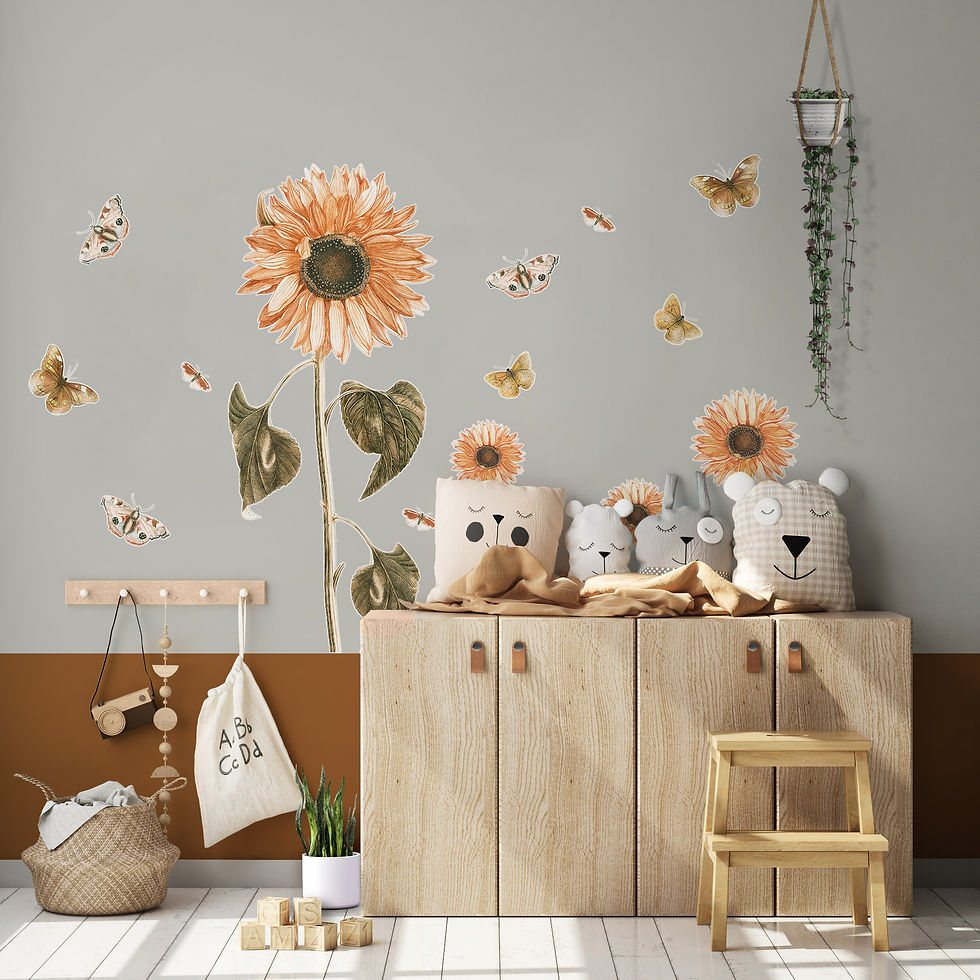Thumbnail: Giant Sunflower Wall Sticker Set, Repositionable Decals
