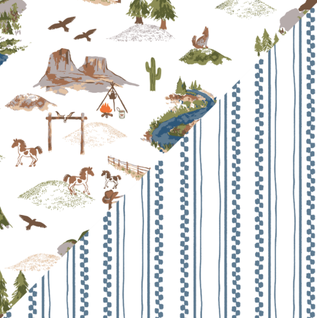 Thumbnail: Wyoming + Western Stripe Classic Muslin Swaddle Blanket Set