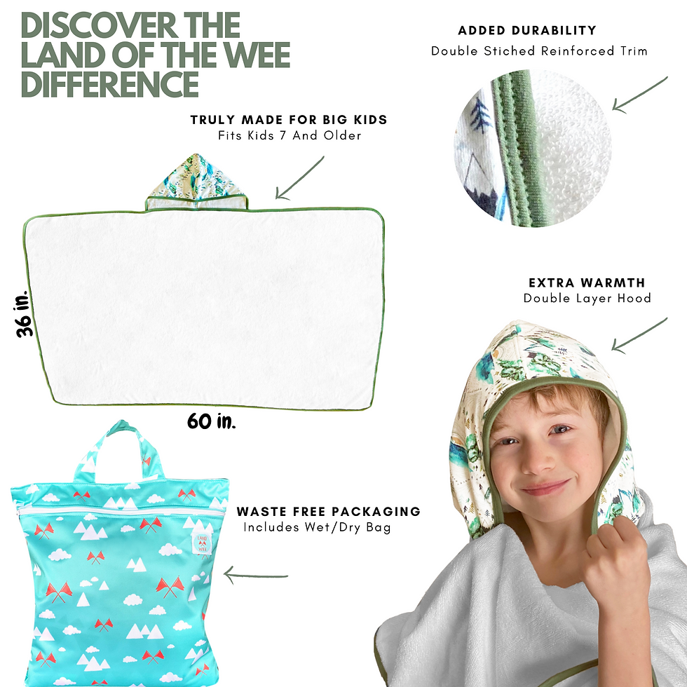 Thumbnail: Magic In the Mountains: Big Kids Hooded Towel For Ages 7 to 12