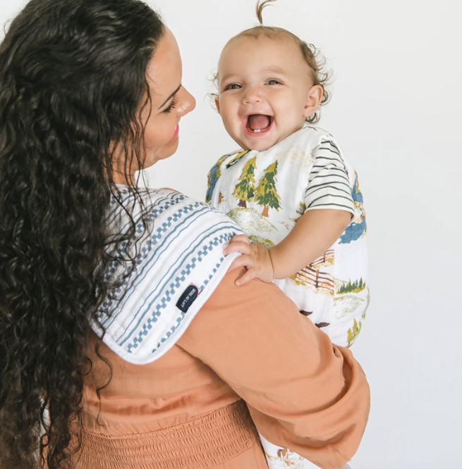 Thumbnail: Wyoming + Western Stripe Classic Muslin Burp Cloths