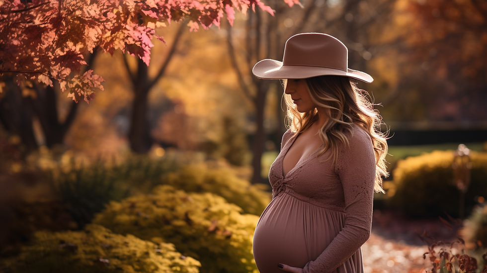 pregnant women on a fall day in Lithia Park