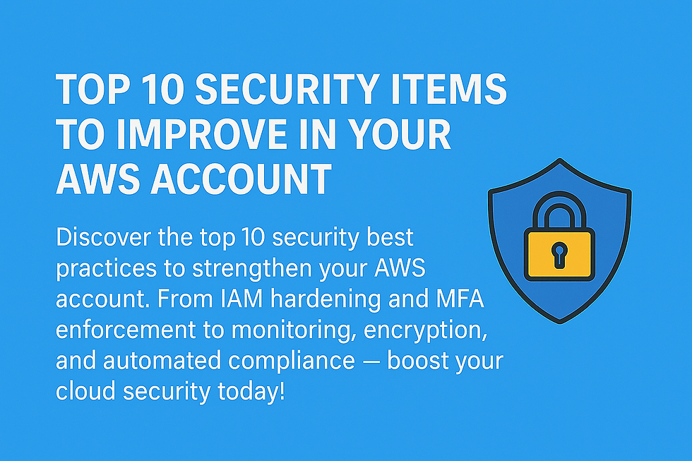 Top 10 security items to improve in your AWS account