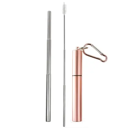 Thumbnail: Collapsible reusable Stainless steel Straw with Capsule case
