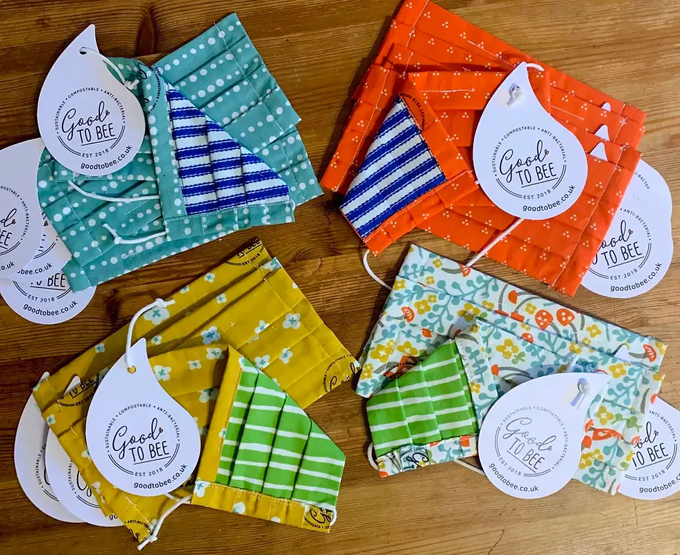 Thumbnail: GoodToBee Reusable Face Mask - Mineral Blue Dot