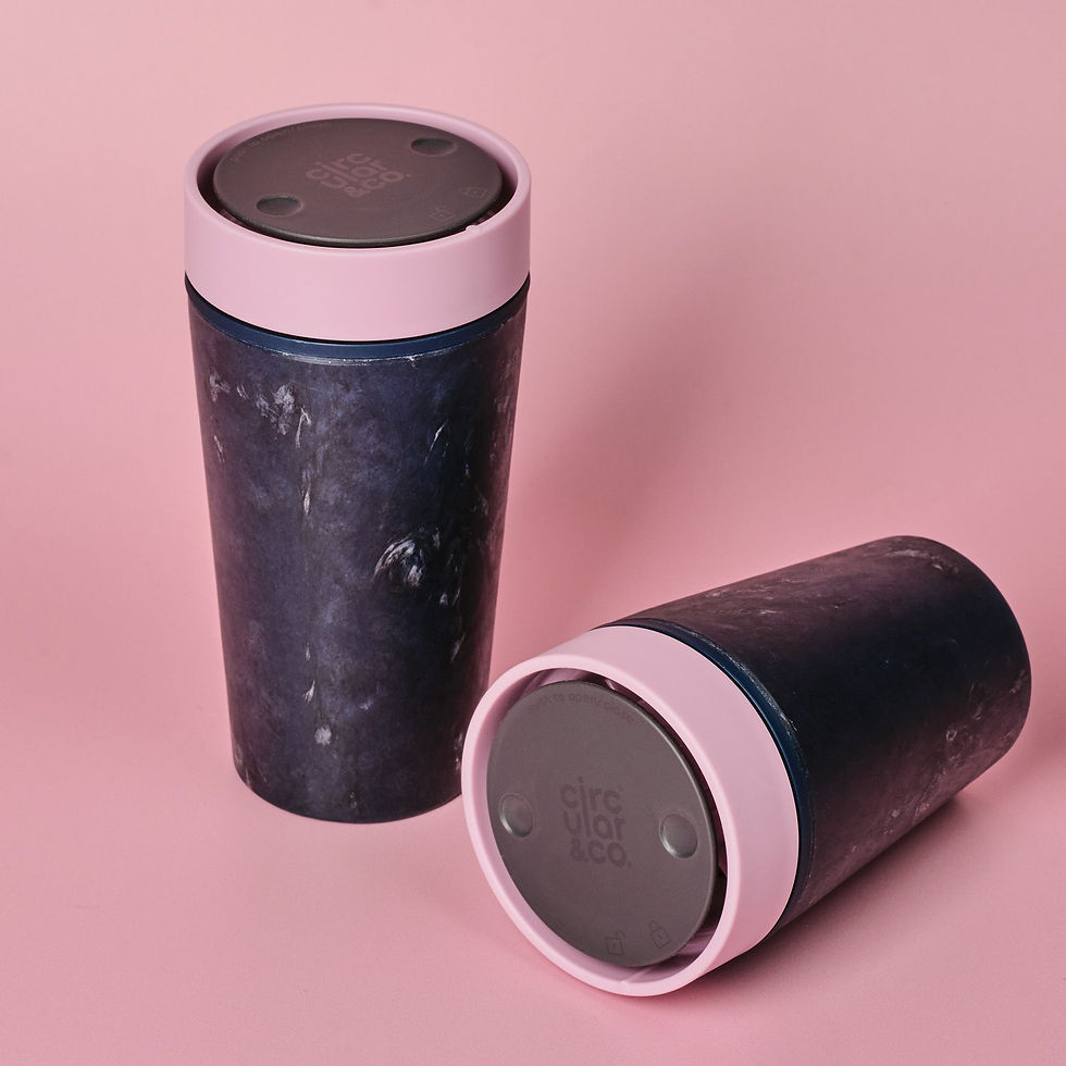 Thumbnail: Circular&Co. Reusable Coffee Cup – Made From Fabric Waste 8oz & 12oz