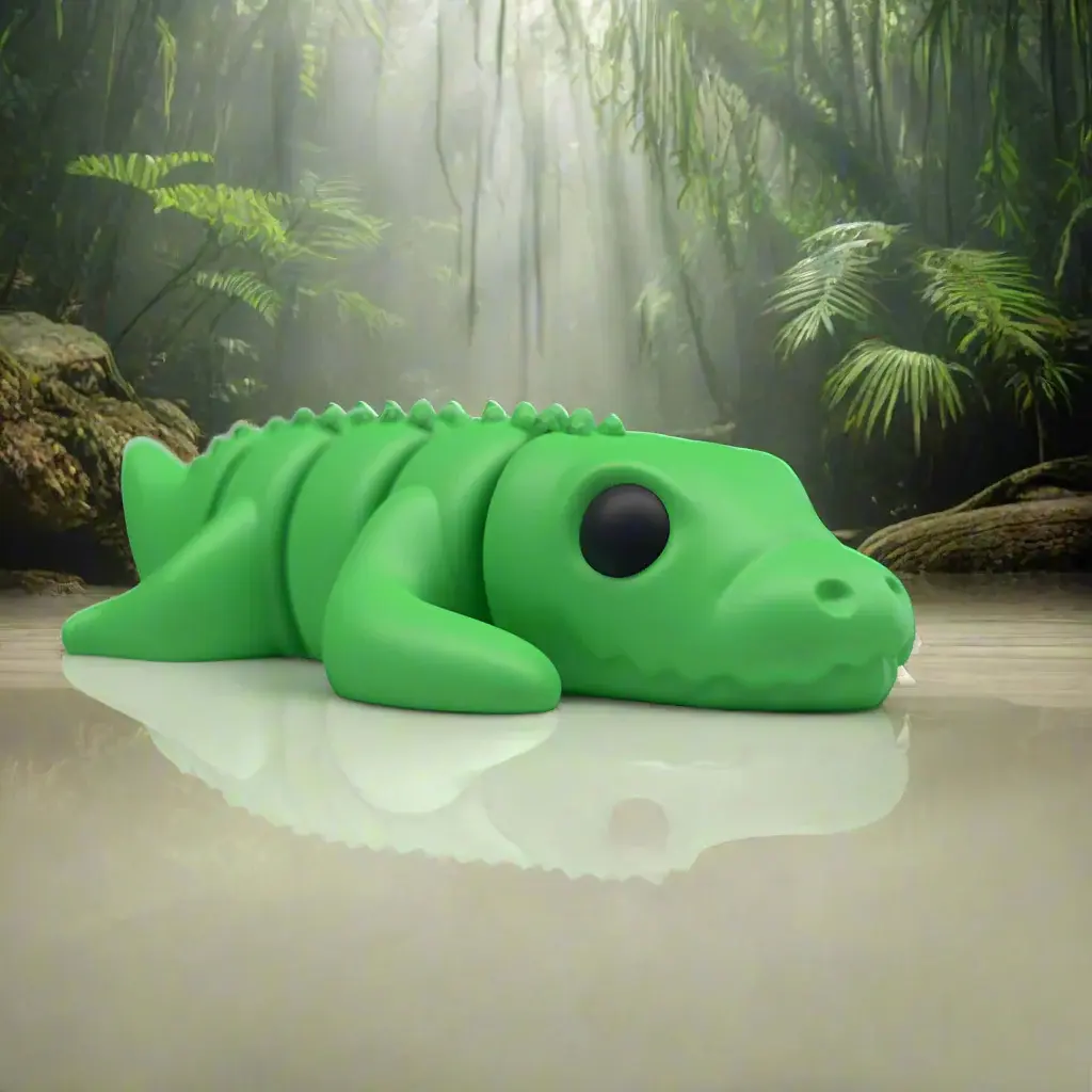 THE 3D PRINTIVERSE PLA Articulated Animal Figure - Crocodile