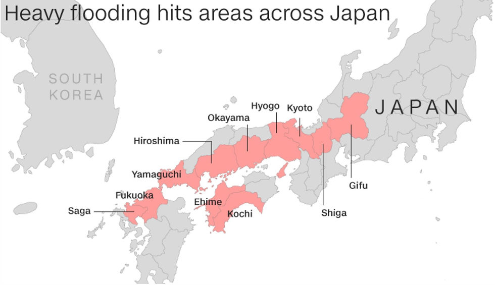 Heavy flooding across Japan