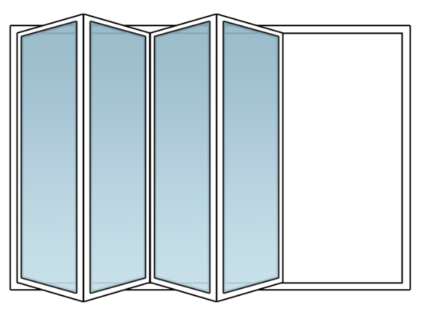 Folding Glass Patio Doors - Open