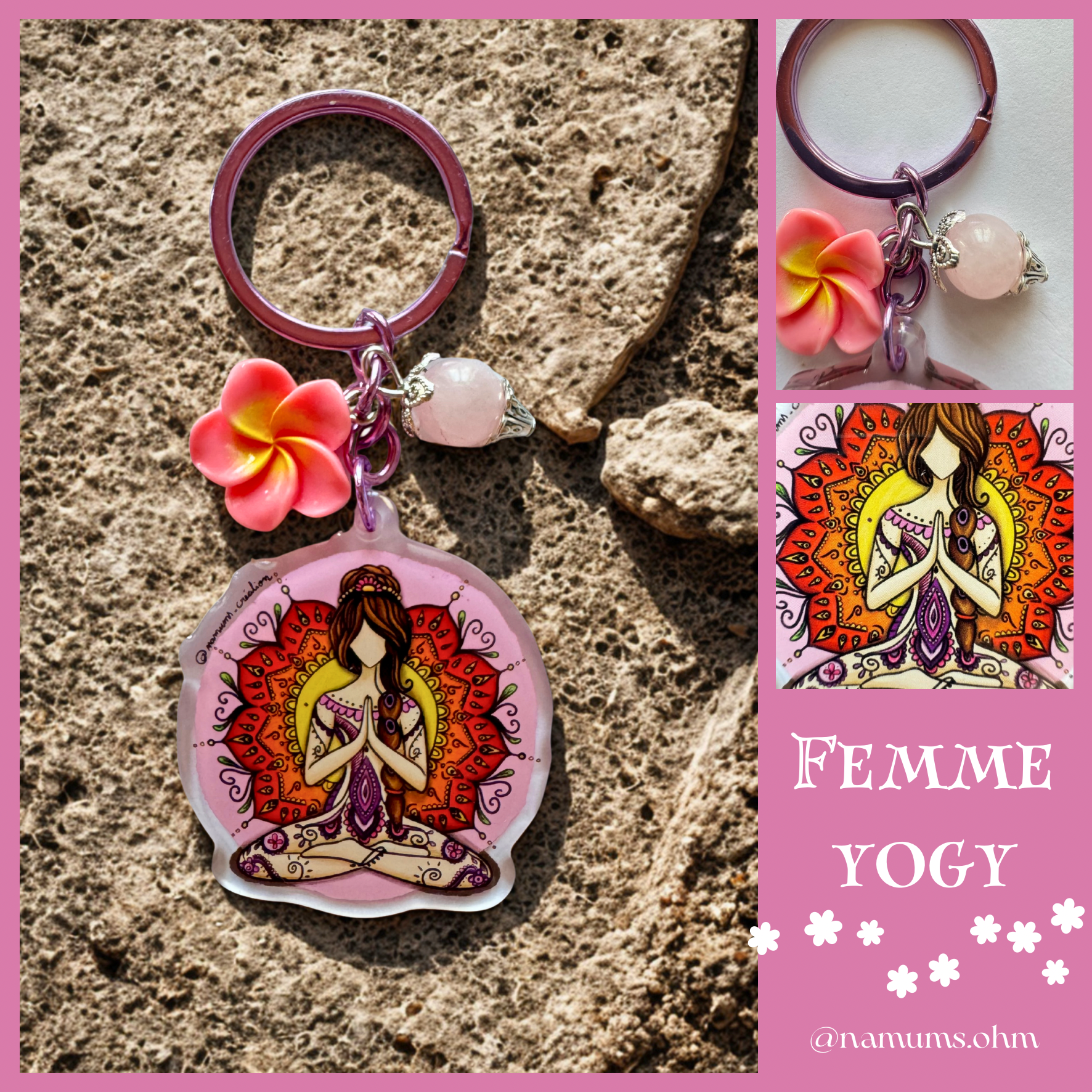 Porte clé: Femme Yogi